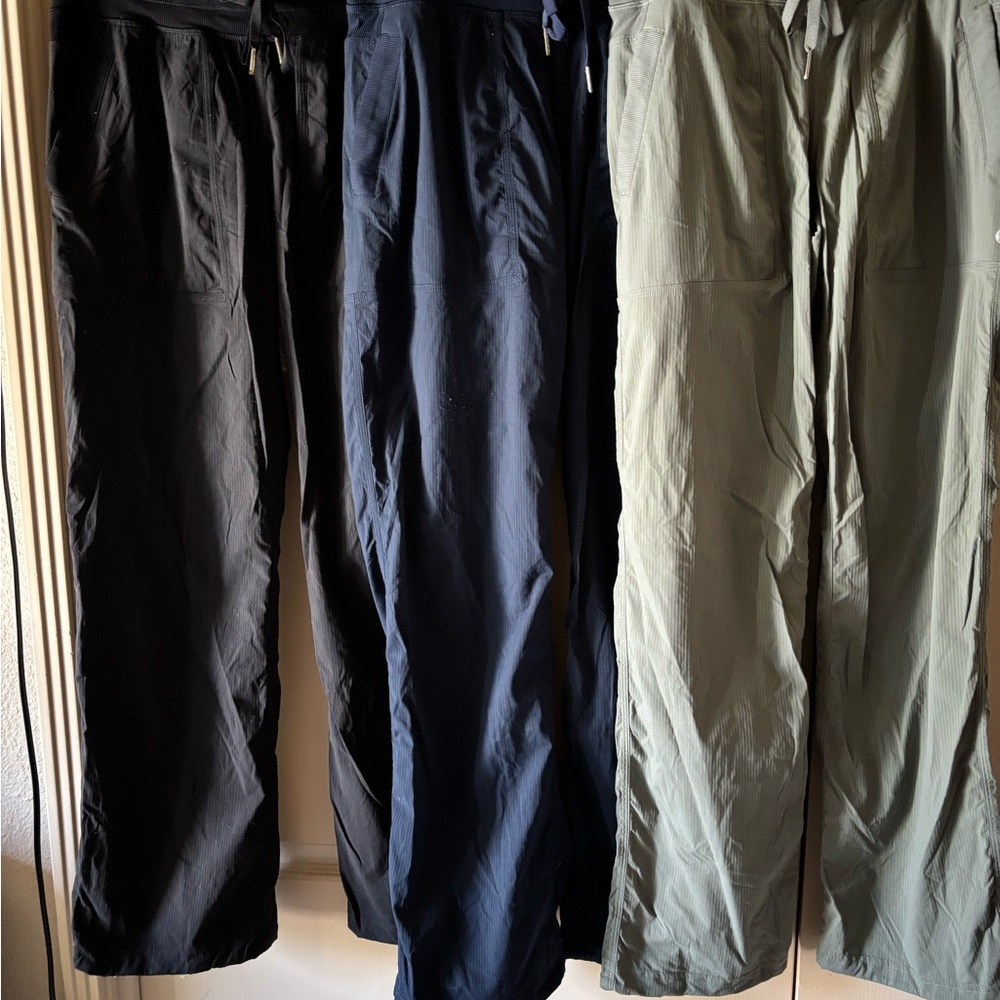 lululemon athletica Black and Navy and Olive Dance Studio Pants